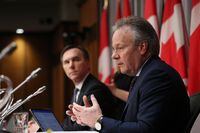 Bank of Canada Governor Stephen Poloz speaks during a news conference on Parliament Hill, in Ottawa, on March 18, 2020.