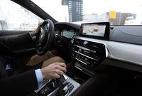 Interior of BMW hybrid car is seen, as car's owner Daan Hosli participates in a program testing whether hybrid drivers can be encouraged to drive exclusively on electric batteries in the city's centre, in a bid to reduce greenhouse gas emissions as well as other pollutants, in Rotterdam, Netherlands, January 24, 2019. Picture taken January 24, 2019. REUTERS/Eva Plevier