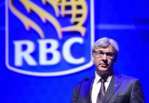 RBC chief executive Dave McKay speaks at the banks annual meeting in Toronto on April 6, 2017. RBC says it plans to disclose a key climate metric that the New York City Comptroller has been pushing it to adopt. THE CANADIAN PRESS/Frank Gunn