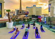 SPA_3086 Summer Sweat  Yoga Horiz.  Rooftop Yoga Las Vegas Cosmopolitan Hotel