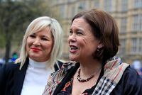 Northern Ireland's Sinn Fein politicians Mary Lou McDonald and Michelle O'Neill talk to the media outside the Houses of Parliament, as uncertainty over Brexit continues, in London, Britain, Britain, April 8, 2019. REUTERS/Gonzalo Fuentes