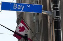 The Bay Street financial district is shown in Toronto on Friday, Aug. 5, 2022.
