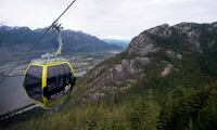 The "Chief" is pictured in the background near the top of the newly built Sea to Sky Gondola in Squamish, B.C. on Tuesday, April 29, 2014. THE CANADIAN PRESS/Jonathan Hayward
