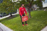 Liberal candidate for Calgary Skyview George Chahal campaigns from door to door in Calgary, Alberta, September 2, 2021. Todd Korol/The Globe and Mail