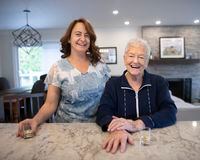 Georgina Abela, 90, (R) and her daughter Nellemarie Hyde, are photographed on May 4, 2023. (Fred Lum/The Globe and Mail) The two are flying to London where Georgina will take in her second coronation when King Charles is coronated on May 6.