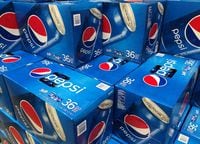 FILE PHOTO: Cases of Pepsi are shown for sale at a store in Carlsbad, California, U.S., April 22, 2017.  REUTERS/Mike Blake/File Photo