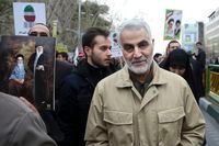 FILE - In this Feb. 11, 2016, file photo, Qassem Soleimani, commander of Iran's Quds Force, attends an annual rally commemorating the anniversary of the 1979 Islamic revolution, in Tehran, Iran. Police say a woman stabbed her date on March 5, 2022, whom she had met online in retaliation for the 2020 death of Soleimani, an Iranian military leader killed in an American drone strike. KLAS-TV reports Nika Nikoubin, 21, has been charged with attempted murder, battery with a deadly weapon and burglary. (AP Photo/Ebrahim Noroozi, File)