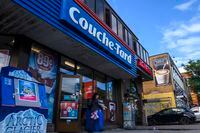 A customer exits the Couche-Tard by Snowdon Metro in Montreal on Sept. 4, 2019.