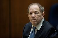 FILE PHOTO: Former film producer Harvey Weinstein appears in court at the Clara Shortridge Foltz Criminal Justice Center in Los Angeles, California, USA, 04 October 2022. Harvey Weinstein was extradited from New York to Los Angeles to face sex-related charges. Etienne Laurent/Pool via REUTERS/File Photo