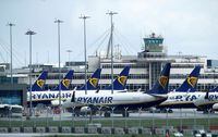 FILE PHOTO: Ryanair planes are seen at Dublin Airport, following the outbreak of the coronavirus disease (COVID-19), Dublin, Ireland, May 1, 2020. REUTERS/Jason Cairnduff