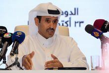 Qatar's Minister of State for Energy Affairs and President and CEO of QatarEnergy Saad Sherida al-Kaabi speaks during a signing ceremony at QatarEnergy headquarters in Doha, on October 23, 2022. (Photo by KARIM JAAFAR / AFP) (Photo by KARIM JAAFAR/AFP via Getty Images)