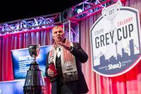 Canadian Football League commissioner Randy Ambrosie delivers his annual state of the league address to reporters during the CFL Grey Cup week in Calgary on Nov. 22, 2019.