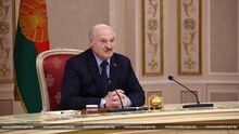 Belarusian President Alexander Lukashenko attends a meeting with the governor of Russia's Vladimir Region Alexander Avdeyev, in Minsk, Belarus, May 16, 2023. Press Service of the President of the Republic of Belarus/Handout via REUTERS ATTENTION EDITORS - THIS IMAGE WAS PROVIDED BY A THIRD PARTY. MANDATORY CREDIT. WATERMARK FROM SOURCE.