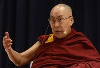 Exiled Tibetan spiritual leader the Dalai Lama addresses a seminar in Mumbai, on Dec. 12, 2018.