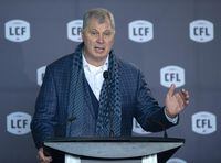 CFL commissioner Randy Ambrosie speaks at a news conference in Halifax on Thursday, Jan. 23, 2020.