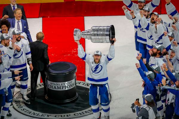Victor Hedman Tampa Bay Lightning 2020 Stanley Cup Champions Logo
