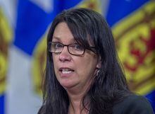 Nova Scotia Health Minister Michelle Thompson fields a question at a briefing in Halifax on Wednesday, Sept. 29, 2021.THE CANADIAN PRESS/Andrew Vaughan