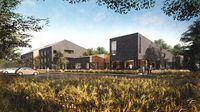 Renderings of the Beaverton project, comprising 47 purpose-built residences in Durham Reagion. It consists of two buildings, each clad in dark cedar that will recede into the woodsy landscape.