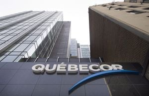 Quebecor headquarters are shown during the company's annual general meeting in Montreal, Thursday, May 12, 2016. THE CANADIAN PRESS/Graham Hughes