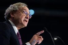 Caisse de depot et placement du Quebec President and CEO Michael Sabia speaks during a business luncheon in Montreal, Thursday, November 28, 2019.THE CANADIAN PRESS/Graham Hughes
