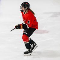 Recent Toronto Six signing Daryl Watts, shown in action in a Jan.21, 2023 handout photo, has disclosed her contract terms and her US$150,000 salary in 2023-24 will be a Premier Hockey League record. The Six signed the 23-year-old from Toronto to a two-year contract last week. THE CANADIAN PRESS/HO-Toronto Six-Lori Bolliger **MANDATORY CREDIT** 