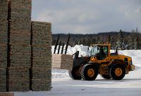 FILE PHOTO: Softwood lumber is stacked at Groupe Crete, a sawmill in Chertsey, Quebec, Canada, January 17, 2018. REUTERS/Christinne Muschi/File Photo