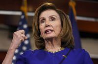 FILE - House Speaker Nancy Pelosi of Calif., speaks during her weekly news conference on Capitol Hill in Washington, March 31, 2022. Pelosi has tested positive for COVID-19, her spokesman says. (AP Photo/Mariam Zuhaib, File)