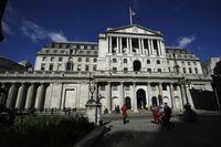 FILE - A general view of the Bank of England in the City of London, Thursday, March 17, 2022. Britain’s central bank is under pressure make another big interest rate hike Thursday, Sept. 22, 2022, with inflation outpacing other major economies but the U.S. Federal Reserve and other banks acting more aggressively to get prices under control. (AP Photo/Alastair Grant, File)