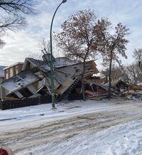 The remains of a home which was destroyed in an explosion is seen in Regina in a Sunday, Nov. 13, 2022, handout photo which was published to social media. Regina’s fire department issued a tweet on Sunday saying that the blast happened at the corner of 6th Avenue and Retallack Street, and police and Emergency services are also at the scene. THE CANADIAN PRESS/HO-Twitter, @Regina_Fire, *MANDATORY CREDIT