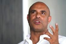 Laurent Lamothe, a former prime minister of Haiti, speaks during an interview in Miami Beach, Fla., Wednesday, July 7, 2021. Lamothe is accusing Canada of using unverified Google searches to “target” him and other political elites, in a case that demonstrates the lack of transparency in Canada’s sanctions regime. THE CANADIAN PRESS/AP-Lynne Sladky