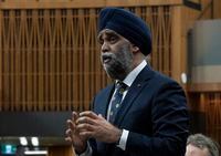 International Development Minister and Pacific Economic Development Agency of Canada Minister Harjit Sajjan rises  during Question Period, Wednesday, March 23, 2022 in Ottawa.  THE CANADIAN PRESS/Adrian Wyld