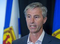Nova Scotia Progressive Conservative leader Tim Houston makes an announcement at a campaign event in Halifax, Tuesday, July 20, 2021. Nova Scotia's Progressive Conservative leader is continuing to stress the need to improve the health care system as the provincial election campaign enters its third full week. THE CANADIAN PRESS/Andrew Vaughan