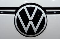 FILE PHOTO: The logo of carmaker Volkswagen Commercial Vehicles is pictured at the IAA Transportation fair, which will open its doors to the public on September 20, 2022, in Hanover, Germany, September 19, 2022. REUTERS/Fabian Bimmer/File Photo