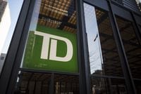 The exterior of a TD branch in the financial district of Toronto, is photographed on Thursday, February 25, 2021.  Tijana Martin/ The Globe and Mail