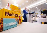 Minister of Health Jean-Yves Duclos announces new food labeling in Ottawa on Thursday, June 30, 2022. Canada will require that companies add nutrition warnings to the front of pre-packaged food with high levels of saturated fat, sugar or sodium, starting in 2026.
