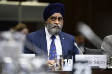 Minister of International Development Harjit Sajjan prepares to appear at the Standing Committee on Citizenship and Immigration, studying the government's response to the final report on the Special Committee on Afghanistan, in Ottawa, on Wednesday, April 26, 2023. Sajjan is announcing $71 million in humanitarian aid for Sudan and two neighbouring countries that are dealing with a large number of refugees in the wake of a violent crisis. THE CANADIAN PRESS/Justin Tang