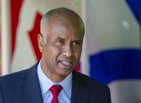 Minister of Families, Children and Social Development Ahmed Hussen fields a question at Mount Saint Vincent University's Child Study Centre in Halifax on Tuesday, July 13, 2021. Hussen says the federal government is allocating up to $96 million in funding for Black community organizations. THE CANADIAN PRESS/Andrew Vaughan