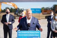 Ontario Premier Doug Ford makes a funding announcement for a new hospital in Windsor, Ontario on Monday, October 18, 2021. THE CANADIAN PRESS/ Geoff Robins