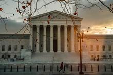 The U.S. Supreme Court building in Washington, on Friday, Jan. 20, 2022. The internal investigation into who leaked a draft of the opinion overturning Roe v. Wade included interviews with all nine justices, the marshal of the court said in a statement on Friday. (Shuran Huang/The New York Times)