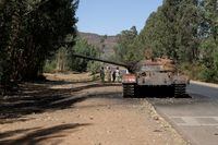 FILE PHOTO: A burned tank stands near the town of Adwa, Tigray region, Ethiopia, March 18, 2021. REUTERS/Baz Ratner/File Photo
