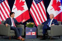 Prime Minister Justin Trudeau meets with U.S. President Joe Biden at the Summit of the Americas, in Los Angeles, Calif., Thursday, June 9, 2022. THE CANADIAN PRESS/Sean Kilpatrick