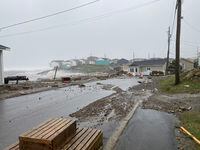 Post-tropical storm Fiona strikes Port aux Basque, Newfoundland on Saturday, Sept. 24. Courtesy of Wreckhouse Press.