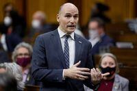 FILE PHOTO: Canada's Minister of Health Jean-Yves Duclos speaks during Question Period in the House of Commons on Parliament Hill in Ottawa, Ontario, Canada March 3, 2022. REUTERS/Blair Gable/File Photo