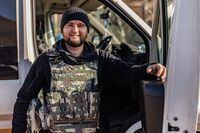 Andriy Chernov, 36, Orikhiv city councellor drives the donated van to deliver to supplies to Orihiv, Ukraine on Jan. 25 2023. Anton Skyba/The Globe and Mail