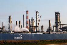 The Imperial Strathcona Refinery which produces petrochemicals is seen near Edmonton on Oct. 7, 2021.