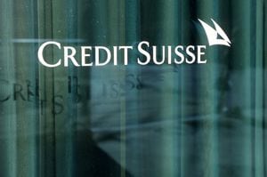 FILE PHOTO: A logo is pictured on the Credit Suisse bank in Geneva, Switzerland, March 15, 2023. REUTERS/Denis Balibouse/File Photo