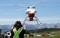 Researchers at the University of Calgary, SAIT, Alberta Health Services and Alberta Precision Laboratories have partnered with three reserves that are part of the Stoney Nakoda First Nation to test the use of drones to deliver medical supplies and COVID-19 test kits as shown in this handout image provided by the University of Calgary. The pilot project has drawn international attention, including from the World Health Organization. THE CANADIAN PRESS/HO-University of Calgary-Riley Brandt
*MANDATORY CREDIT *