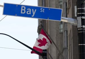 The Bay Street financial district is shown in Toronto on Friday, August 5, 2022.