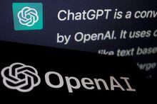 FILE PHOTO: The logo of OpenAI is displayed near a response by its AI chatbot ChatGPT on its website, in this illustration picture taken February 9, 2023. REUTERS/Florence Lo/Illustration/File Photo