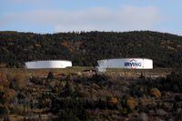Irving Oil storage tanks are seen in St John's, on Oct. 17, 2018.